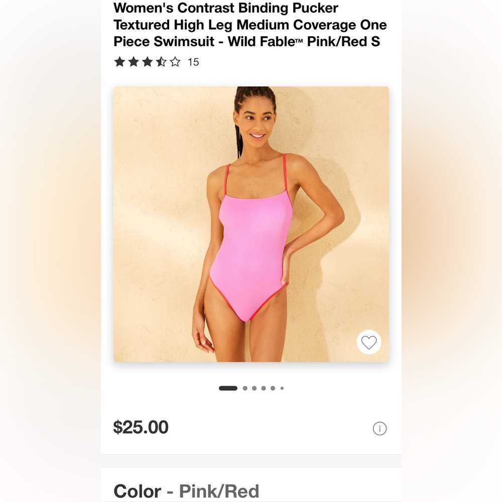 NWT Wild Fable Pink One Piece Swimsuit